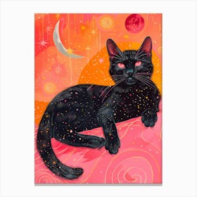 Black Cat In Space 4 Canvas Print