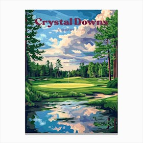 Crystal Downs Golf Club Travel Illustration Canvas Print