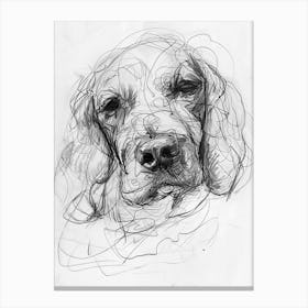 Cocker Spaniel Dog Charcoal Line 2 Canvas Print