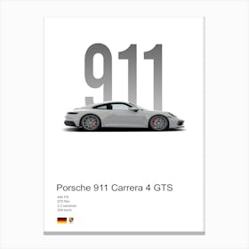 911 Carrera 4 Gts Porsche Canvas Print