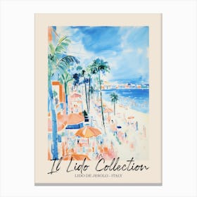 Lido De Jesolo   Italy Il Lido Collection Beach Club Poster 1 Canvas Print
