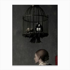 Bird In Cage Canvas Print