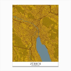 Zurich Yellow Blue Canvas Print