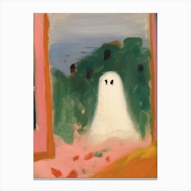 Painted Ghost, Matisse Style, Spooky Halloween Canvas Print