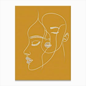 Simplicity Lines Woman Abstract In Yellow 1 Canvas Print