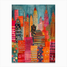 Kitsch Colourful New York Painting 1 Canvas Print