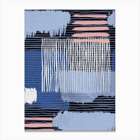 Abstract Striped Geo Blue Canvas Print