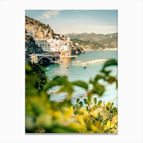 Sorrento Italy View Of The Town And The Seaside In A Summer Day Canvas Print