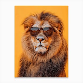 Lion In Sunglasses Generated with AI Canvas Print