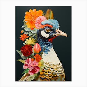 Bird With A Flower Crown Pheasant 5 Canvas Print