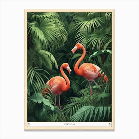 Greater Flamingo Portugal Tropical Illustration 6 Poster Canvas Print