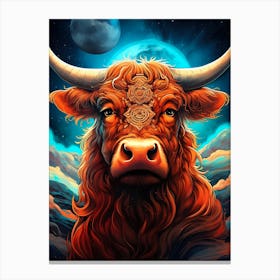 Highland Cow Art Canvas Print