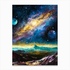 A Galaxy View From The Surface Of An Alien Planet 1 Canvas Print