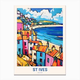 St Ives England 3 Uk Travel Poster Canvas Print