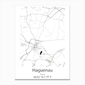 Haguenau,France Minimalist Map Canvas Print