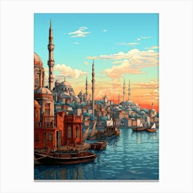 Istanbul Pixel Art 4 Canvas Print