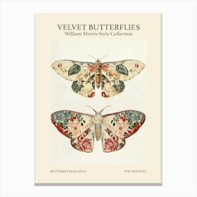 Velvet Butterflies Collection Butterfly Elegance William Morris Style 9 Canvas Print
