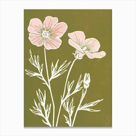 Pink & Green Wild Pansy 2 Canvas Print