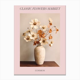 Classic Flowers Market  Cosmos Floral Poster 4 Canvas Print