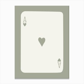 Ace Playing Card Sage Canvas Print