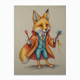 Fox In A Suit Canvas Print