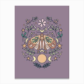 Magical Moon Moth | Eggplant Canvas Print