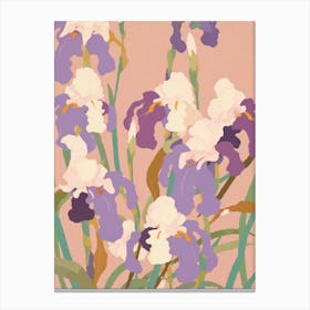 Irises Flower Big Bold Illustration 2 Canvas Print