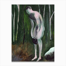 Forest Undresser - Male Nude Homoerotic Gay Art Man Adult Mature Explicit Painting Artwork Nature Canvas Print