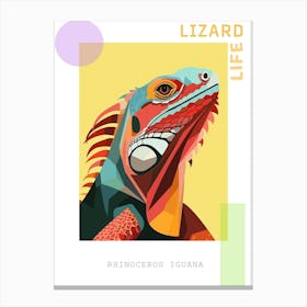 Rhinoceros Iguana Abstract Modern Illustration 4 Poster Canvas Print