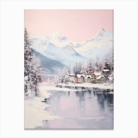 Dreamy Winter Painting St Moritz Switzerland 1 Canvas Print