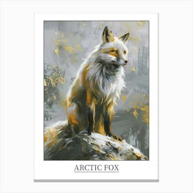 Arctic Fox Precisionist Illustration 3 Poster Canvas Print