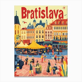 Aihrgdesign A 1970s Inspired Travel Poster For Bratislava 4 Canvas Print