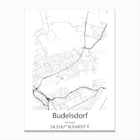 Budelsdorf,Germany Minimalist Map Canvas Print