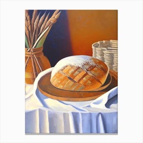 Barley Bread Bakery Product Acrylic Painting Tablescape Canvas Print