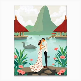 Asian Wedding Vector Illustration Canvas Print