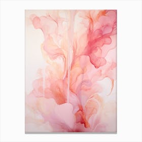 Pink And White Flow Asbtract Painting 6 Canvas Print