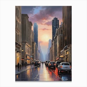 New York City At Dusk Canvas Print