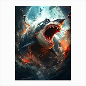 Savage Shark Canvas Print