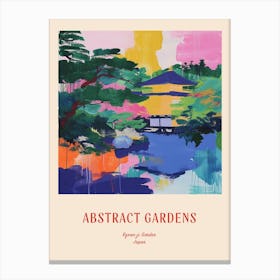 Colourful Gardens Ryoan Ji Garden Japan 2 Red Poster Canvas Print