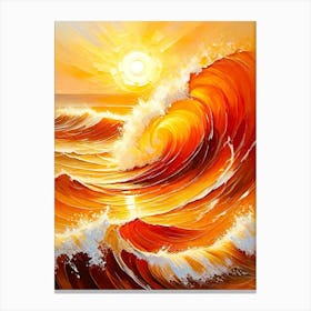 Ocean Waves At Sunset 2 Canvas Print