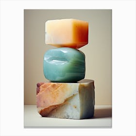 Stacked Soaps, Stones Art 2 Canvas Print