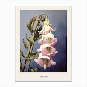 Floral Illustration Foxglove 2 Poster Canvas Print