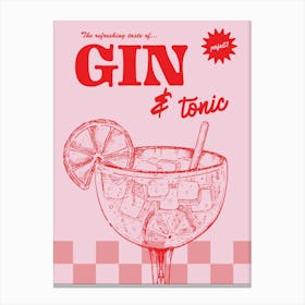 Checkered Gin And Tonic Canvas Print