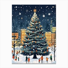 Christmas Tree In The City Canvas Print