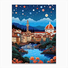 Florence, Illustration In The Style Of Pop Art 3 Canvas Print