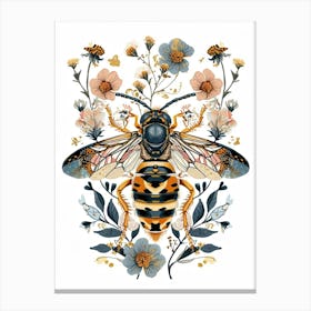 Colourful Insect Illustration Yellowjacket 13 Canvas Print