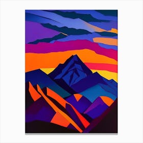 Geometric Mountainous Sunset Canvas Print