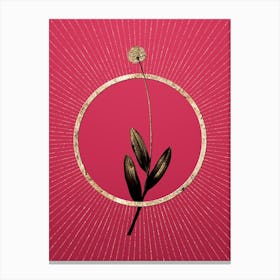 Gold Victory Onion Glitter Ring Botanical Art on Viva Magenta n.0204 Canvas Print