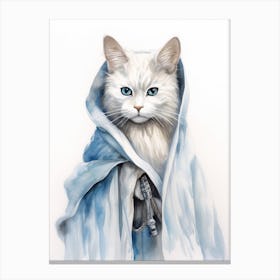 Turkish Angora Cat As A Jedi 3 Canvas Print