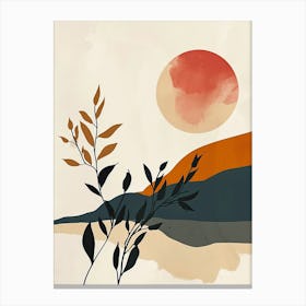 Sunset In The Mountains, Minimalism 4 Canvas Print